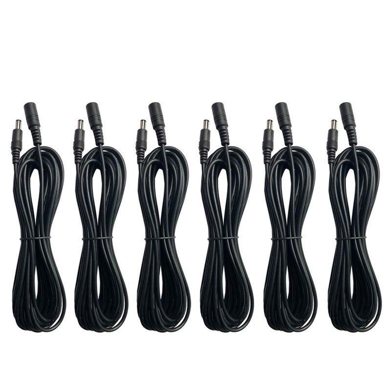 Taveky DC 12V Power Adapter Extension Cord Cable 6ft 2.1mm Ã— 5.5mm Male to Female Plug for CCTV Security Surveillance IP Cameras, LED Lights Strip, Baby Monitor, DVR, NVR, Router (6 Pack) - Image 1